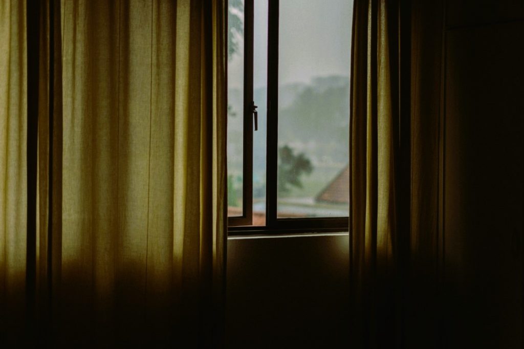 Open window in the evening